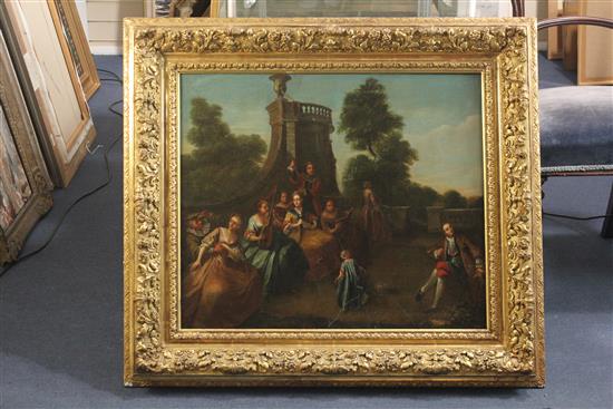 Follower of Nicolas Lancret (1690-1743) Fête galante scene, 24 x 28in.